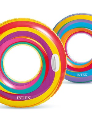 גלגל ים מתנפח צבעוני עם ידיות INTEX